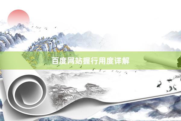 百度网站握行用度详解